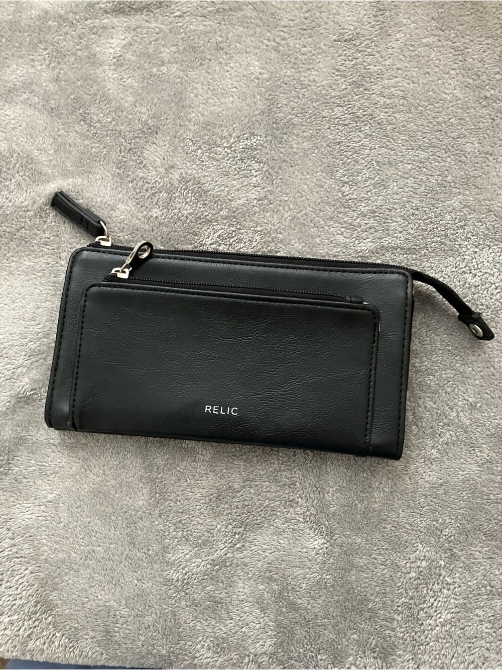 Relic Black Zip-Around Wallet with Front Pocket